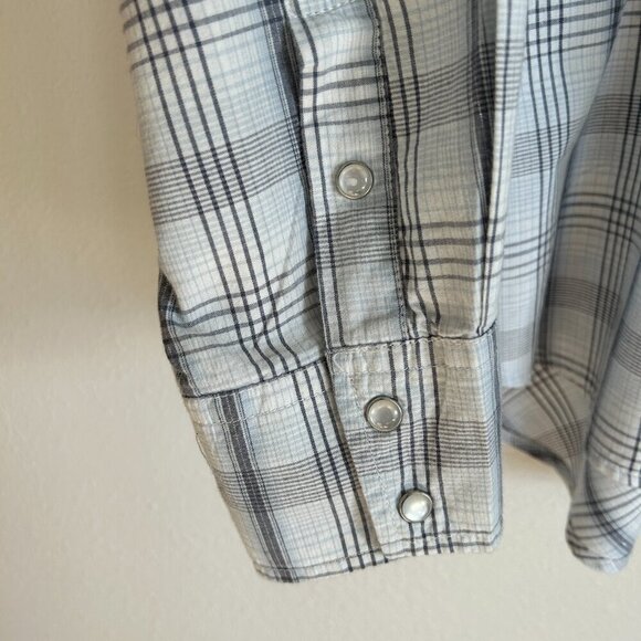 Roper Shirt Pearl Snap Embroidered Plaid Metallic Western Rodeo Cowboy - Picture 5 of 9